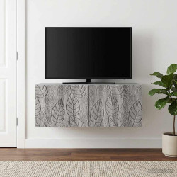 Gabinete de TV de parede 98 x 31 cm sonoma cinzento