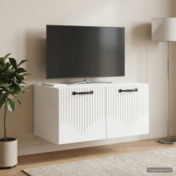 Gabinete de TV de parede branco brilhante 59,5 x 41 x 30 cm
