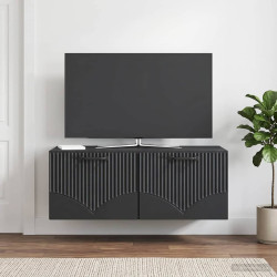 Gabinete de TV de parede preto 78,5 x 41 x 30 cm