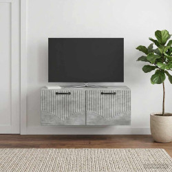Gabinete de TV de parede cinzento cimento 78,5 x 41 x 30 cm