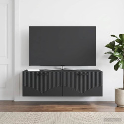 Gabinete de TV de parede preto 98 x 41 x 30 cm