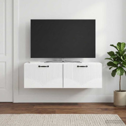 Gabinete de TV de parede branco brilhante 98 x 41 x 30 cm