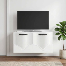 Gabinete de TV de parede branco brilhante 59,5 x 31 x 30 cm