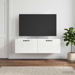 Gabinete de TV de parede branco brilhante 98 x 31 x 30 cm
