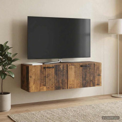 Gabinete de TV de parede madeira antiga 98 x 31 x 30 cm