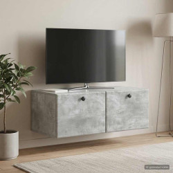 Gabinete de TV de parede 78,5 x 41 x 30 cm cinzento cimento