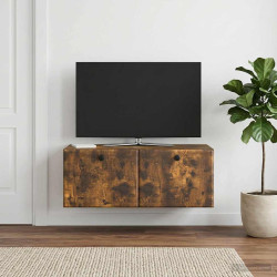 Gabinete de TV de parede 78,5 x 41 x 30 cm carvalho fumado