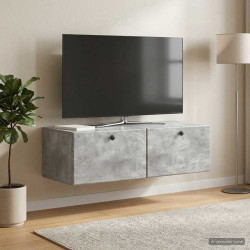 Gabinete de TV de parede 98 x 41 x 30 cm cinzento cimento