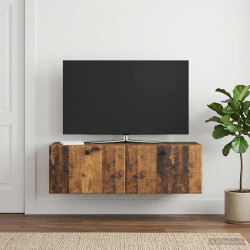 Gabinete de TV de parede 98 x 31 x 30 cm madeira antiga