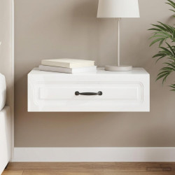 Mesa lateral de parede branco brilhante 59 x 34,5 x 17 cm