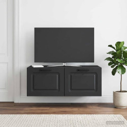 Gabinete de TV de parede preto 78,5 x 41 x 30 cm