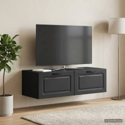 Gabinete de TV de parede preto 98 x 41 x 30 cm