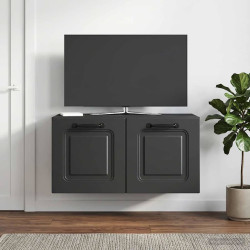 Gabinete de TV de parede preto 59,5 x 31 x 30 cm