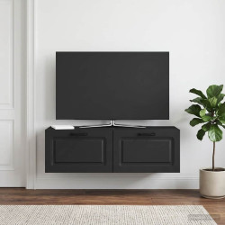 Gabinete de TV de parede preto 98 x 31 x 30 cm