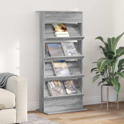 Estante de revistas cinza sonoma 70 x 41 x 156 cm