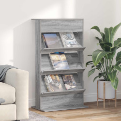 Estante de revistas cinza sonoma 70 x 41 x 126 cm