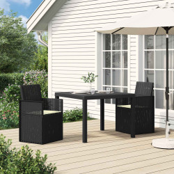 Cadeiras de jantar para jardim 2 unid. antracite e creme PP