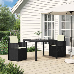 Cadeiras de jantar para jardim 2 unid. antracite e creme PP