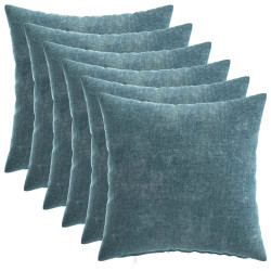 Capa almofada 6 unid. heerlen azul 40 x 40 cm tecido chenille