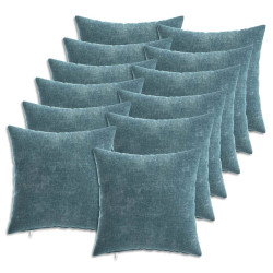 Capa almofada 12 unid. heerlen azul 40 x 40 cm tecido chenille