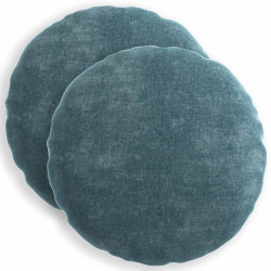 Capa almofada 2 unid. heerlen azul ø 60 cm tecido chenille