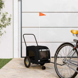 Atrelado de bicicleta para animais de estimação preto