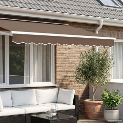 Substituição de valance de toldo cinzento-acastanhado poliéster