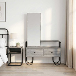 Mesa de vestir com gaveta sonoma cinzento 100 x 36,5 x 136 cm