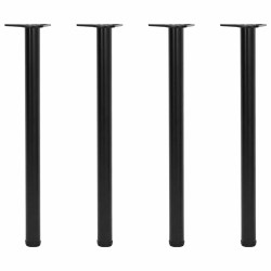 4 Pernas de mesa, altura ajustável, preto 870 mm