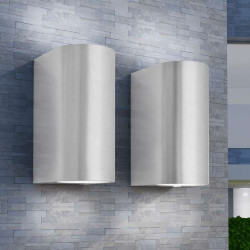 Candeeiros parede LED superior/inferior p/ext., 2 pcs, redondo