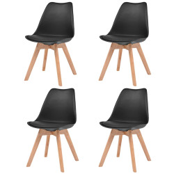 Cadeiras de jantar 4 pcs plástico preto