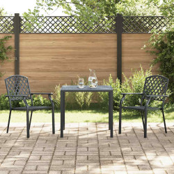 Cadeiras de exterior empilháveis 2 pcs aço antracite