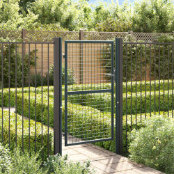 Portão de jardim em tela de aço galvanizado 100x150 cm cinza