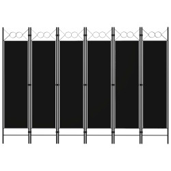 Divisória de quarto com 6 painéis 240x180 cm preto