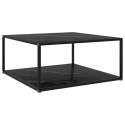Mesa de centro 80x80x35 cm vidro temperado preto