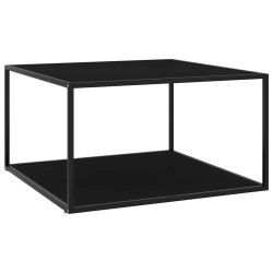 Mesa de centro 90x90x50 cm preto com vidro preto