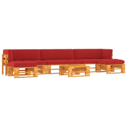 6 Pcs conjunto lounge paletes pinho impregnado castanho mel