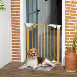 Barreira de Segurança para Cães 77-103cm Barreira de Segurança para Animais de Estimação com 2 Extensões Puxador Luminoso e Fech