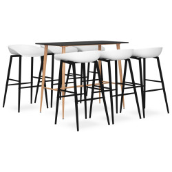 7 Pcs conjunto de bar preto e branco
