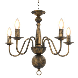 Lustre antigo de 5 lâmpadas e14 preto