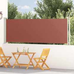 Toldo lateral retrátil para pátio 117x600 cm castanho