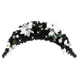 Grinalda de natal com luzes LED 90 cm PVC preto
