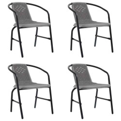 Cadeiras de jardim 4 pcs vime plástico e aço 110 kg