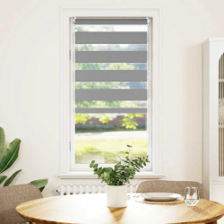 Cortina zebra 60,9x120 cm, largura do tecido 56,7 cm, cinza