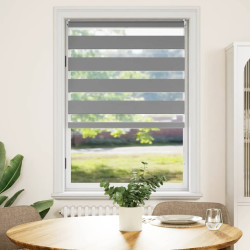 Cortina zebra 80,9x175 cm, largura do tecido 76,7 cm, cinza