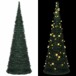Árvore natal pop-up artificial pré-iluminada 180 cm verde
