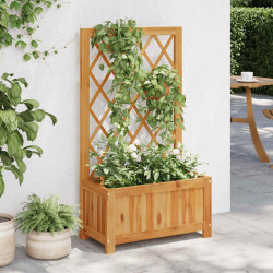 Vaso/floreira de jardim com treliça madeira de acácia maciça