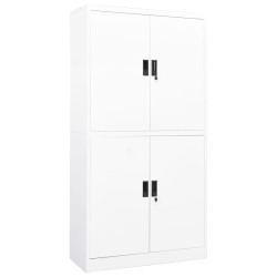 Armário de escritório 90x40x180 cm aço branco