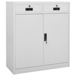 Armário de escritório 90x40x102 cm aço cinzento-claro