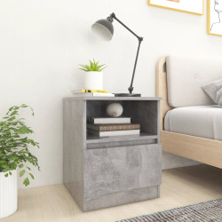 Mesa de cabeceira 40x40x50cm derivados de madeira cinza cimento